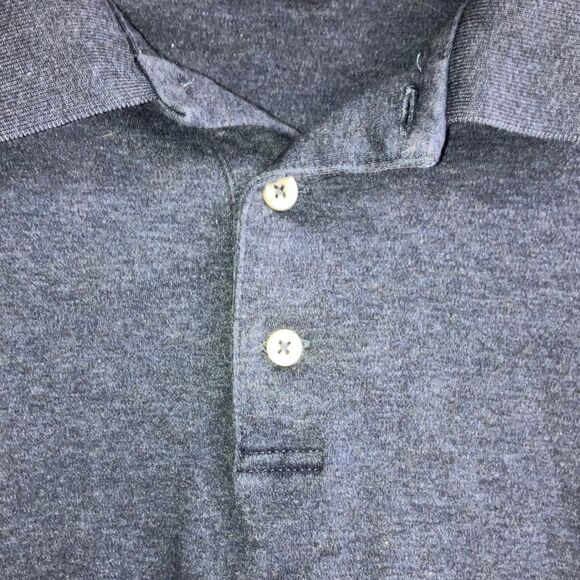 Polo by Ralph Lauren Custom slim fit Dark Blue Polo Shirt Mens Large 744 - Picture 4 of 9